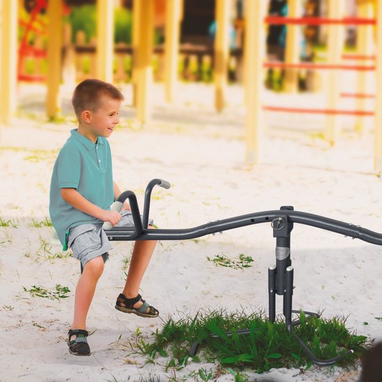 AXI Drehbare Wippe in Anthrazit/Creme aus Metall – Wippe für Kinder ab 3 Jahren, um 360° drehbar – Wippe für den Spielplatz/Garten/im Freien