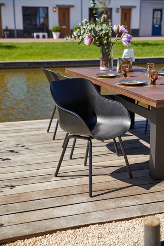 Hartman Sophie elegance Gartenstuhl - Dunkelgrau - 2er-Set - dunkelgraues Rondo-Fußkreuz
