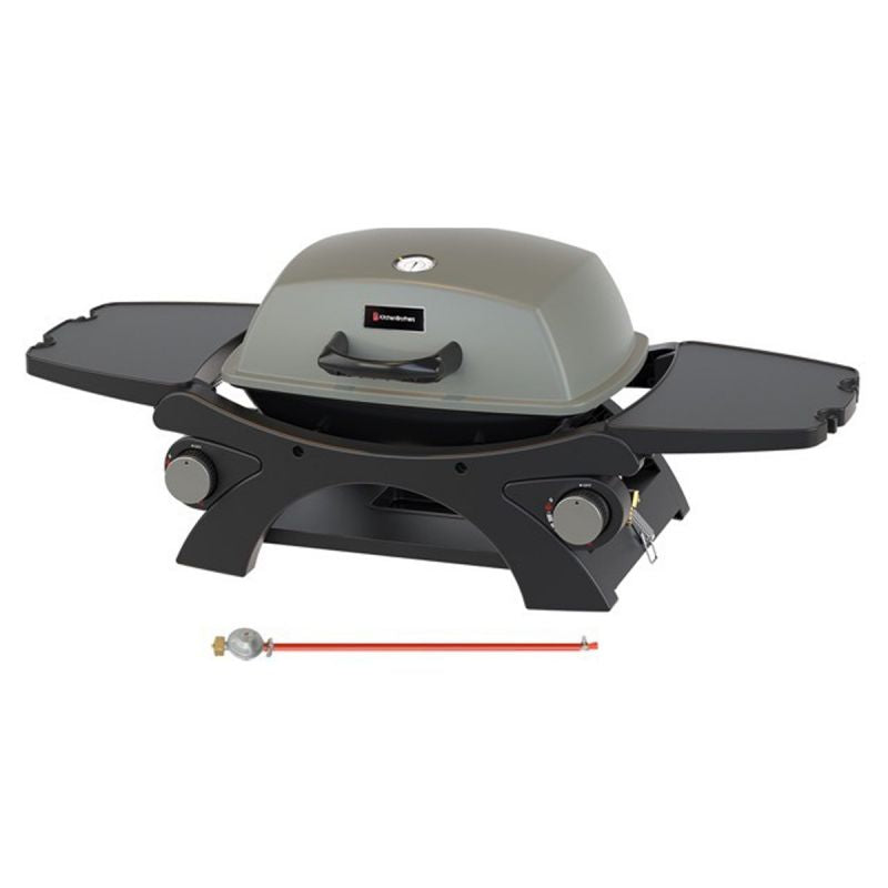 KitchenBrothers Gasgrill – 2 Heizzonen – Gusseisenroste – Bis zu 350 °C