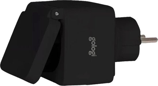 Gologi Outdoor Smart Plug - Smart Plug - IP44 - Zeitschaltuhr & Energiezähler - WIFI - Google Home & Amazon Alexa - Schwarz