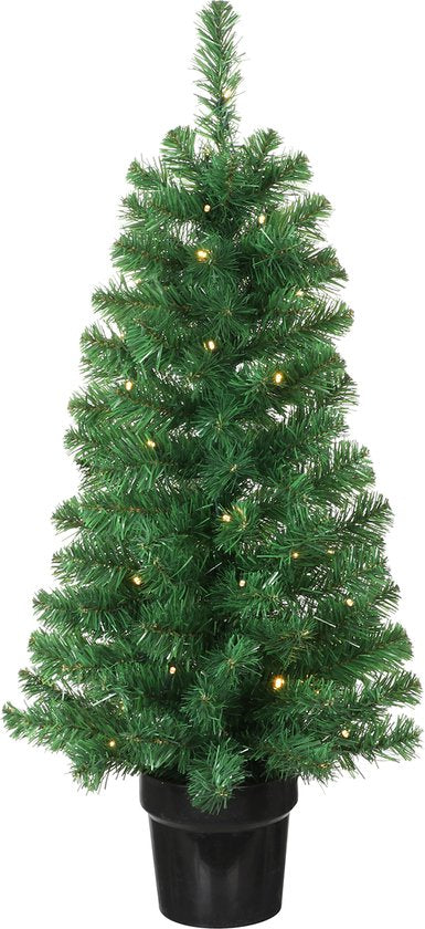 Black Box Trees Norton Weihnachtsbaum- und Weihnachtskranz-Set – 2 künstliche Weihnachtsbäume und 1 Kranz mit LED-Beleuchtung – Grün