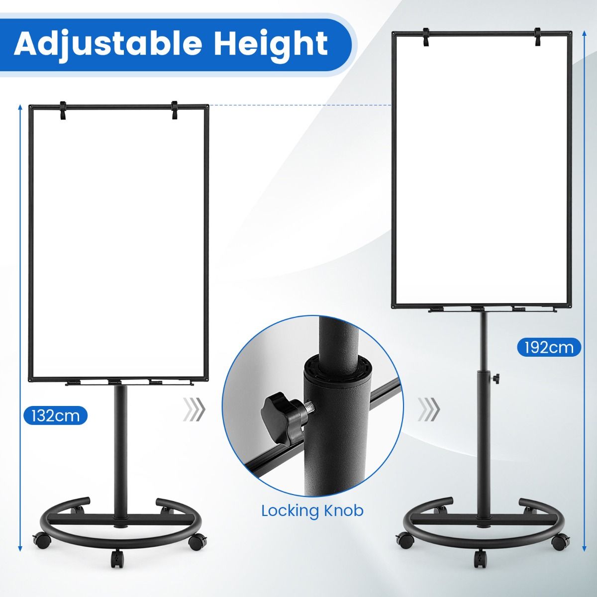 Coast Magnetisches Whiteboard - Inklusive Zubehör - Mobil - 100 x 65 cm - Schwarz