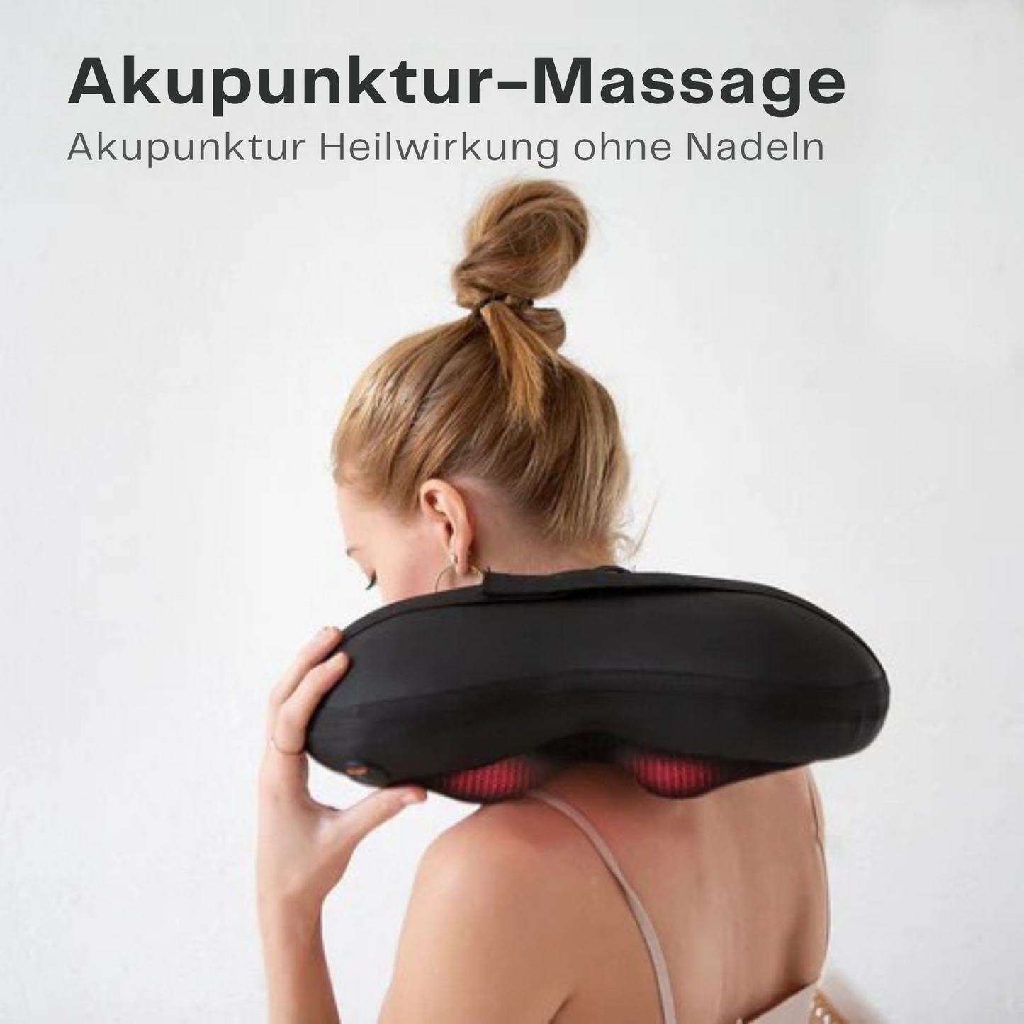 Auronic Shiatsu Massagekissen - für Nacken & Rücken - Wärmefunktion - Kabellos - Schwarz