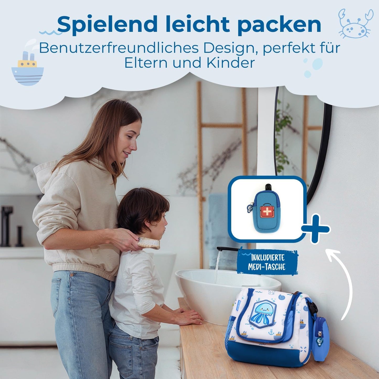 REISERACKER Kosmetiktasche für Kinder - blau
