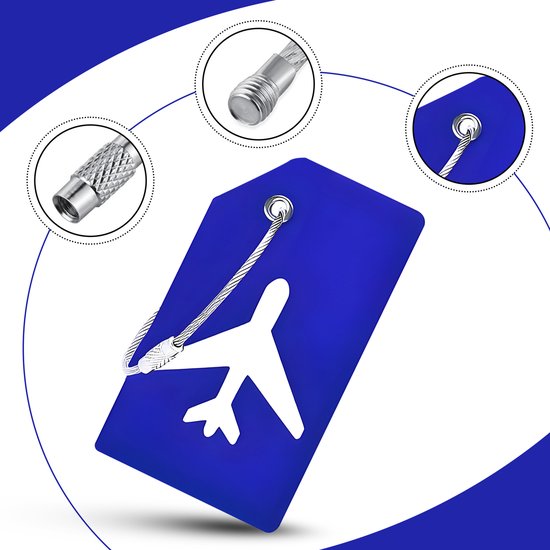 EverNeeds Gepäckanhänger - Silikon - Gepäckanhänger für Koffer - Gepäckanhänger - Blau - 5 Stück