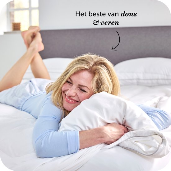 Cloudpillo Daunen- und Federbett 140 x 200 cm – 4-Jahreszeiten-2-in-1 – 15 % Entendaunen, 85 % Entenfedern – Daunendichte Baumwolle 233 TC – RDS & OEKO-TEX