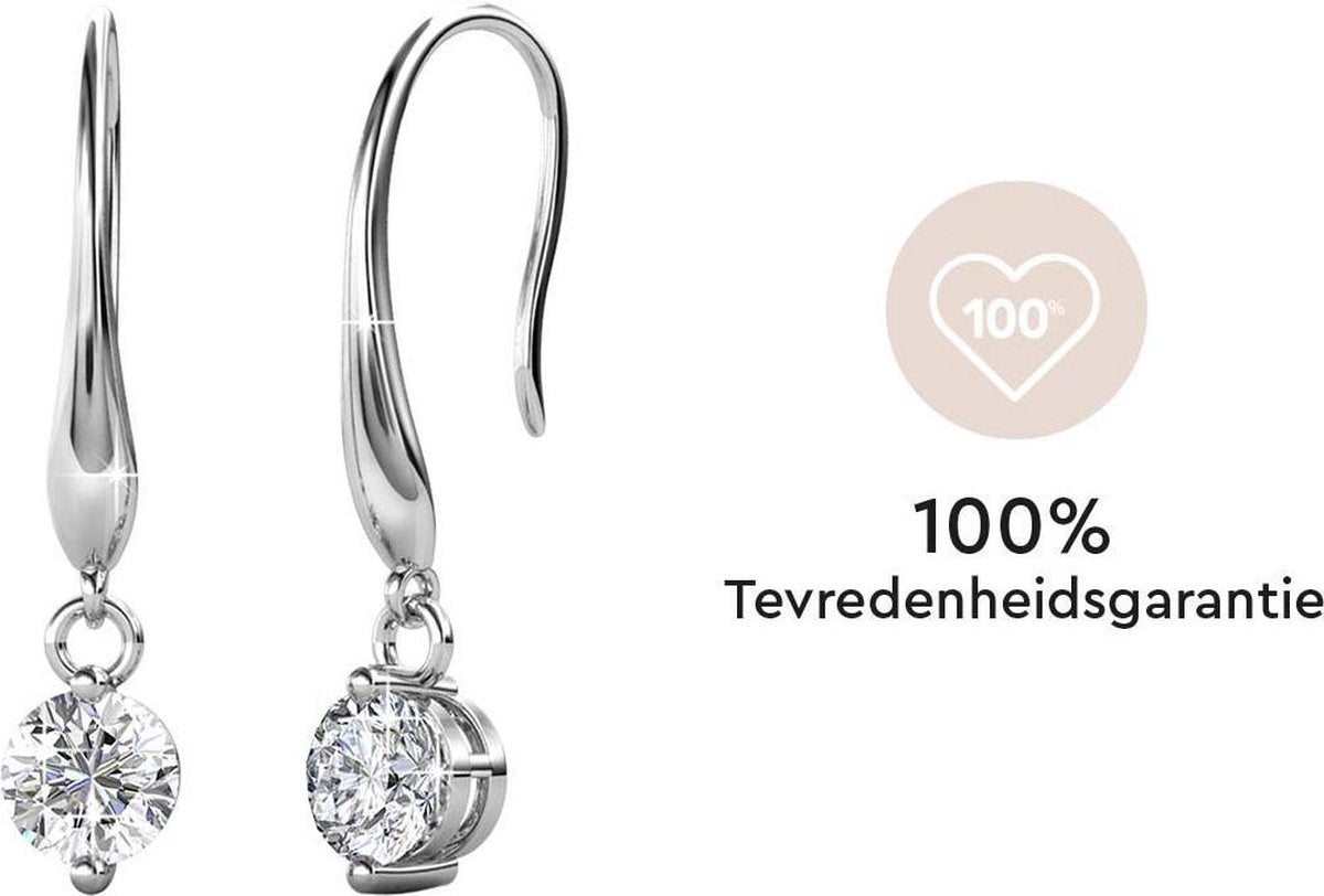 Yolora Damen Ohrringe mit Kalpa Camaka Kristallen - Silber - 18K Weißgold vergoldet - Damen Ohrringe Silber - Schmuck - Luxus Geschenkbox - Geschenkbox - Exklusive Geschenkbox - Schöne Geschenkverpackung