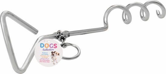 Erdungsstift/Befestigungsspirale - für Hundeleine - mit Ring - Metall - 41 cm