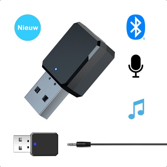 Tech Essentials Auto/Lautsprecher Bluetooth-Empfänger - USB/AUX - Bluetooth 5.1 | Empfänger - Sender - Audio - Mikrofon