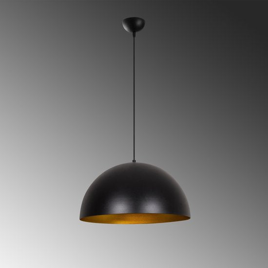 Moderne Pendelleuchte schwarz gold 50 cm | Kante