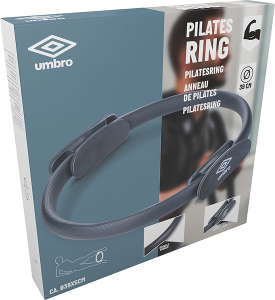 Umbro Pilates Ring - 39 x 5 CM - Yoga Ring - Fitness Ring - Bauchmuskeltrainer - Beintrainer - Home Fitness - Strapazierfähiger Gummi - Anti-Rutsch-Griffe - Blau