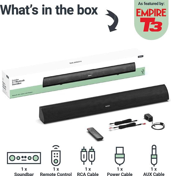 Majority Snowdon 2 Soundbar - eingebauter Subwoofer - Bluetooth - optisch - USB - 120W