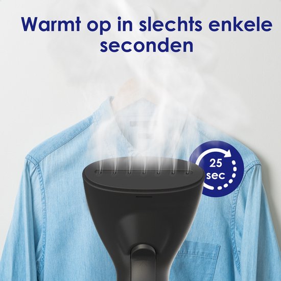 Samako SteamWave Kleidungsdämpfer - Leistungsstarker Handdampfer - Handdampfgerät - Dampfbügeleisen - Kompakt für unterwegs - Schwarz