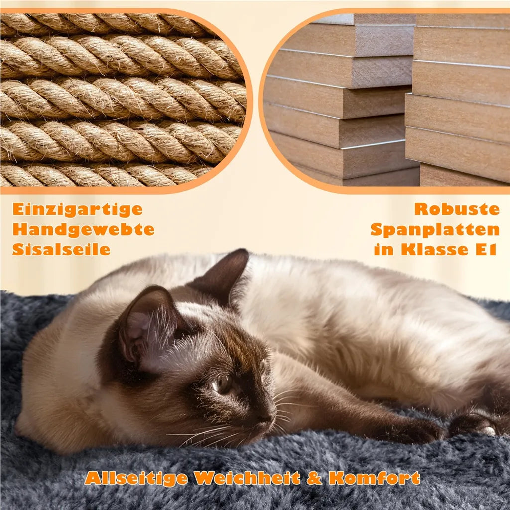 Yaheetech Kratzbaum 158cm - Multi-Level - Sisal - Plattformen - Dunkelgrau