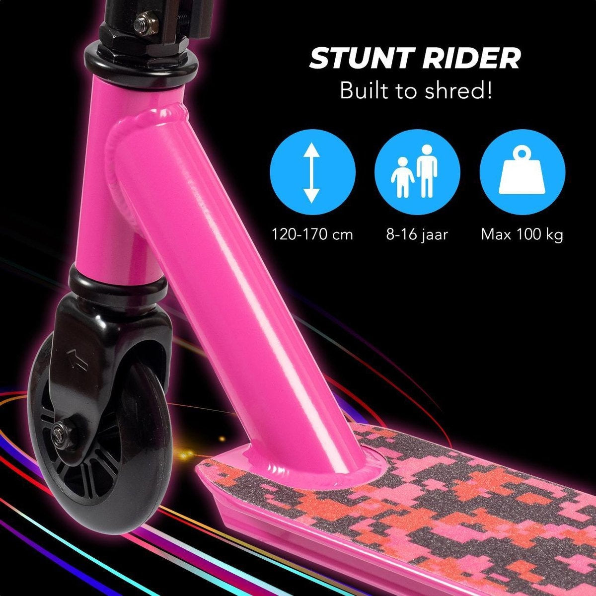 LifeGoods StuntRider - Stunt-Scooter - Stufe 8+ Jahre - 100mm Räder - Jungen/Mädchen - Pink