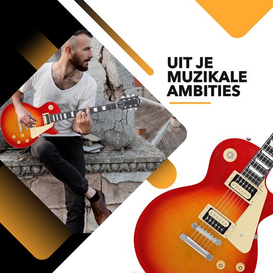 Finesse E-Gitarre mit Verstärker Rot/Orange