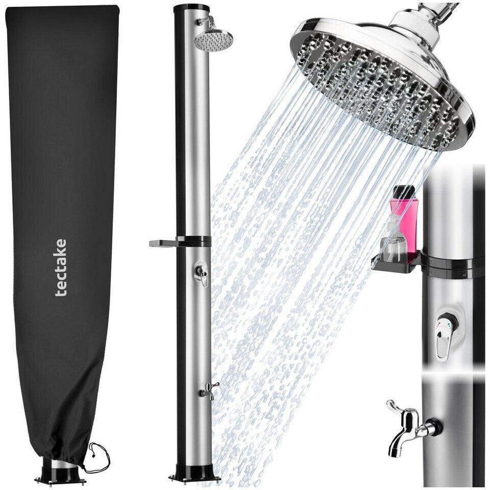 TecTake Orinoco Solardusche 40 l – Schwarz/Silber – 406585