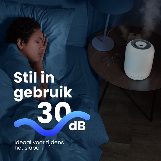 Auronic Luftbefeuchter - 3L - Für Schlafzimmer, Babyzimmer, Büro, Wohnzimmer und mehr  - BPA-frei - Weiß
