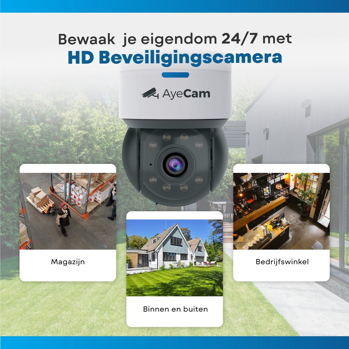 AyeCam Sicherheitskamera Outdoor - 360PRO - FULL HD - Ãœberwachungskamera - Inkl. 32GB SD