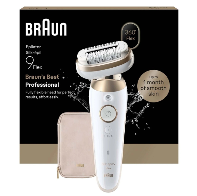 Braun Silk-épil 9 Flex Epilierer Gold – 123 × 72 × 218 mm