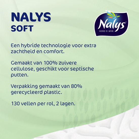 Nalys Soft Toilettenpapier – 40 Rollen – Weiß (2-lagig) – Sparpackung