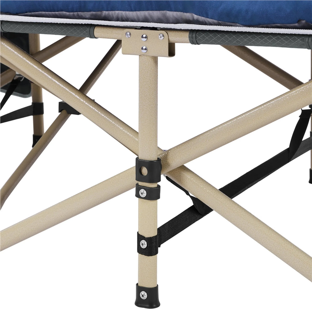 Yaheetech Camping Bett faltbar 150 kg - Ausgestattet mit weicher Matratze und Seitentaschen und enthält Tragetasche - Für Camping und Büro - Grau und Blau 600D Oxford und Metall - 191 x 67 x 56 cm