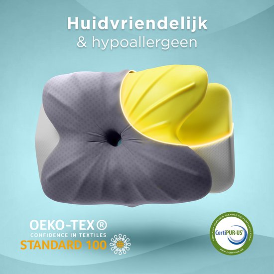 CozySense® Memory Foam Pillow - Ergonomisches Memory Foam Pillow - Schmetterlingskissen - Kopfkissen - Abnehmbarer und waschbarer Bezug - Seitenschläfer, Rücken- und Bauchschläfer