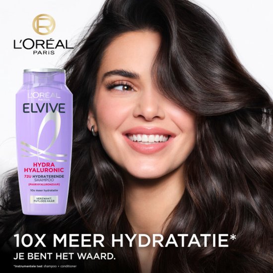 L'Oréal Paris Elvive Hydra Hyaluronic Shampoo - Intensive Feuchtigkeitspflege für glanzloses & trockenes Haar - 250 ml