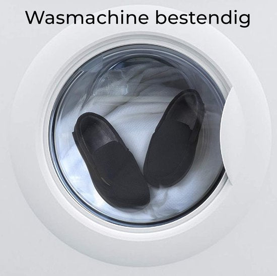 Hausschuhe Männer - Hausschuhe - Mokassins - Schwarz - Rutschfest - Größe 42/43 - Comfeet