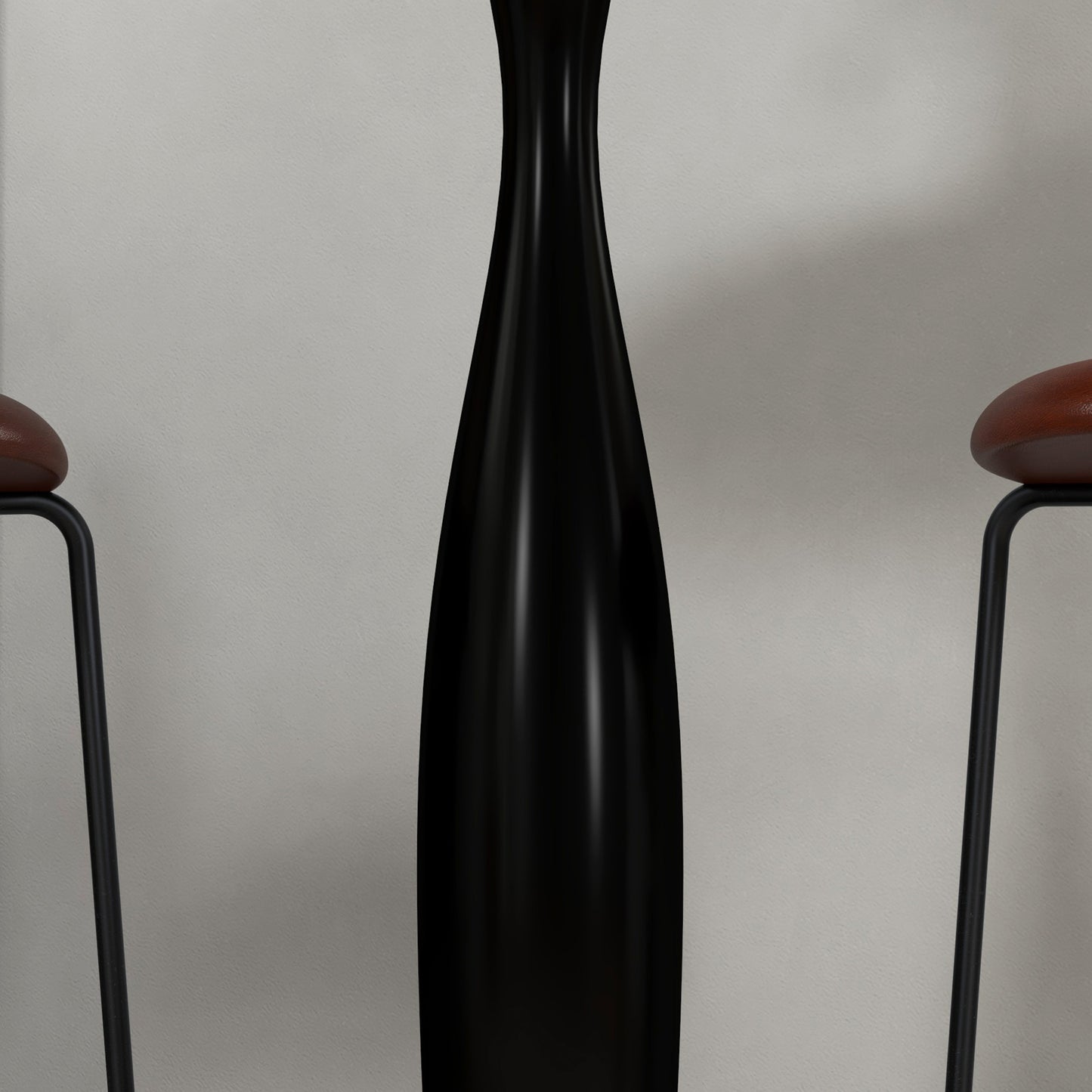 HOMCOM Runder Esstisch 70x74 cm, Schwarz, Stahl und MDF mit Melamin