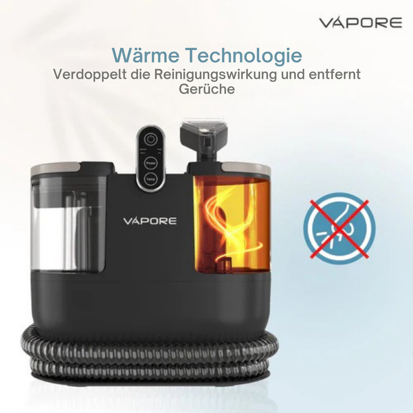 Vapore Teppichreiniger - Möbelreiniger - Sofareiniger - Mit Saugkraft - 1200W - Schwarz