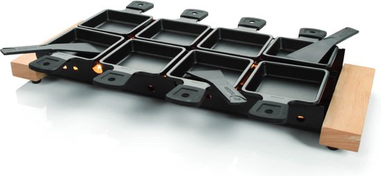 Boska Partyclette® XL - Raclette Grill Set - 8 Personen - Schwarz - 48x18 cm