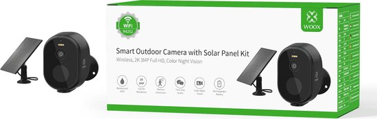 Smart WiFi drahtlose Sicherheitskamera Set Outdoor | WOOX R4252 - Schwarz