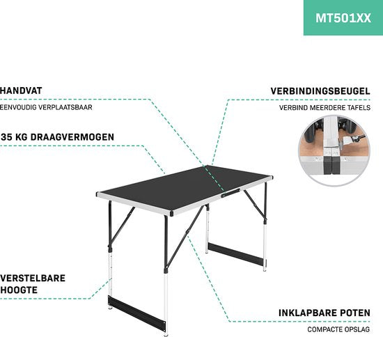 VONROC Multifunktionstisch - 100 x 60 cm