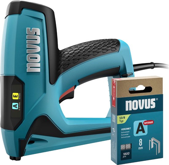 Novus Tools 031-0371 Elektrische Tackerpistole, Typ 53, Klammerlänge 6–14 mm