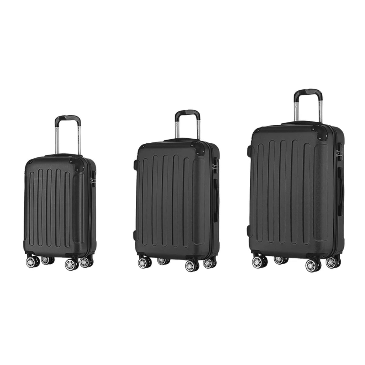 ochama ABS-Kofferset – 3-teilig – schwarz – 20, 24 und 28 Zoll