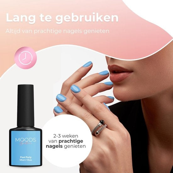 Moods Gellac 6-teiliges Set - Gel-Nagellack - 8ML - Miami Vibes Edition - Gellac - Nägel - Gel Polish Starter Pack - Pastellfarben