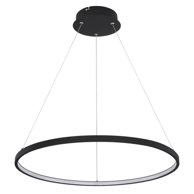 Globo Ralph LED-Pendelleuchte - Ø60 cm - Schwarz - Dimmbar - 3 Ringe - 57W - 3000K