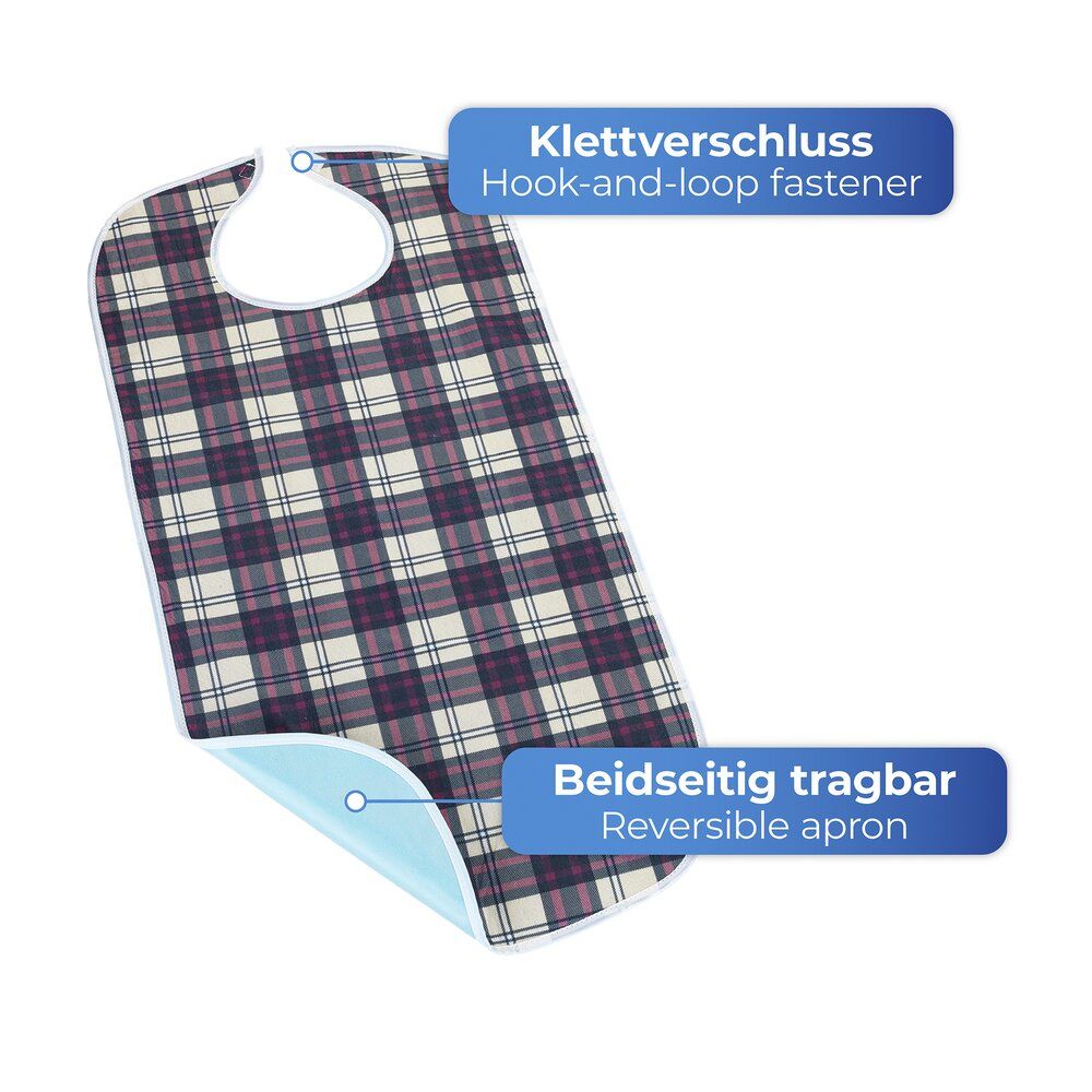 Küchenschürze Braun/Rot kariert – 43 x 91 cm – Waschbar bei 60 °C