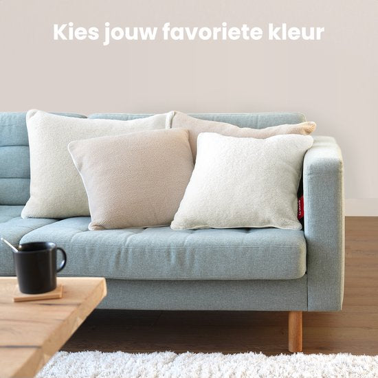 Auronic Wärmekissen - Sherpa Fleece - 45x60 - Kabellos - Wiederaufladbar - Elektrisches Kissen - Infrarot - Beige