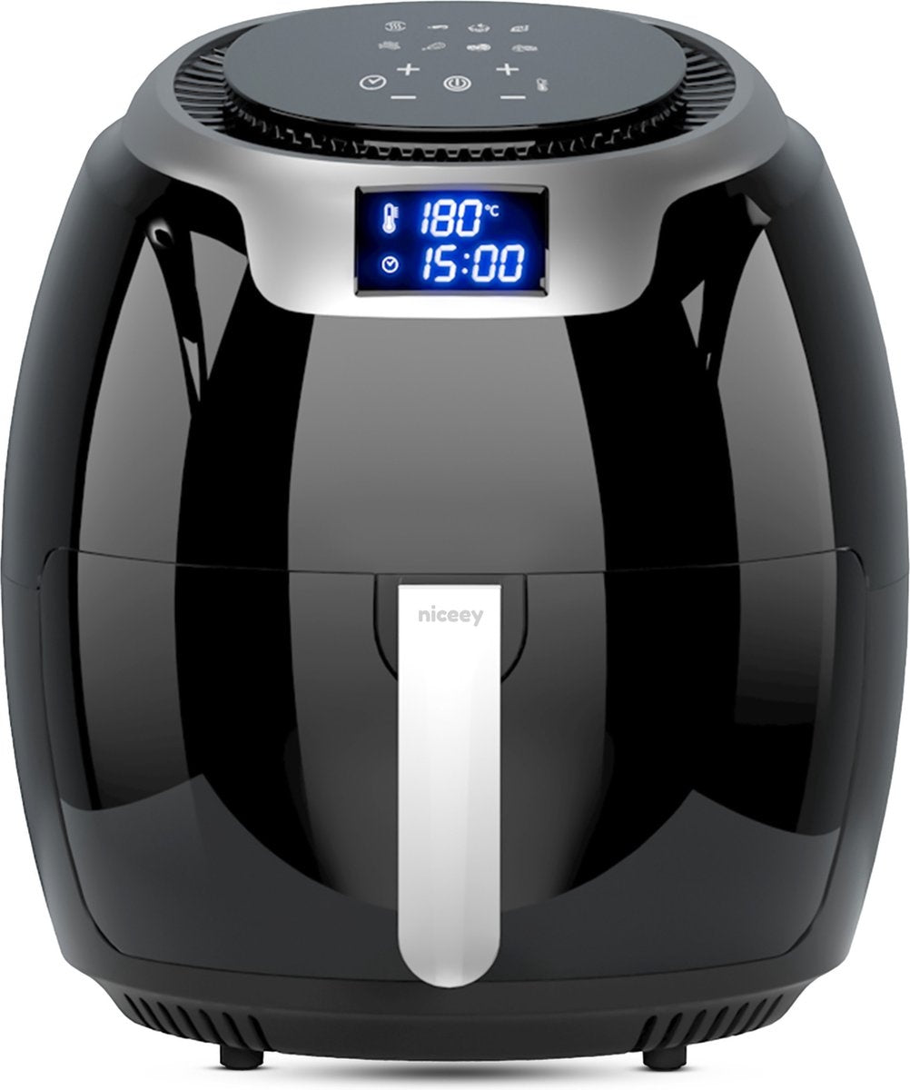 Niceey Airfryer XXL - Heißluftfritteuse - 8L - 1800W - Schwarz