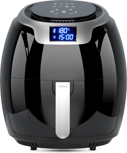 Niceey Airfryer XXL - Heißluftfritteuse - 8L - 1800W - Schwarz