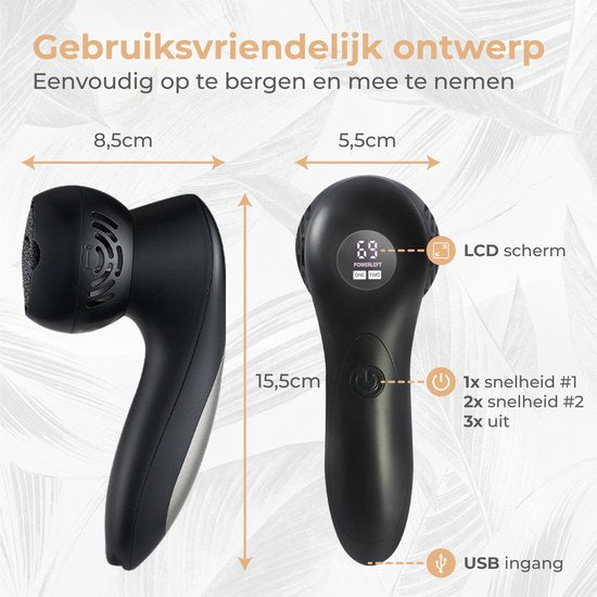 Nuvance - Elektrischer Hornhautentferner - Inkl. 3 Hornhautscheiben - Elektrischer Hornhautentferner - Professionelles Hornhautentferner-Set, 10-teiliges Pediküre-Set - Fußfeile - Usb wiederaufladbar