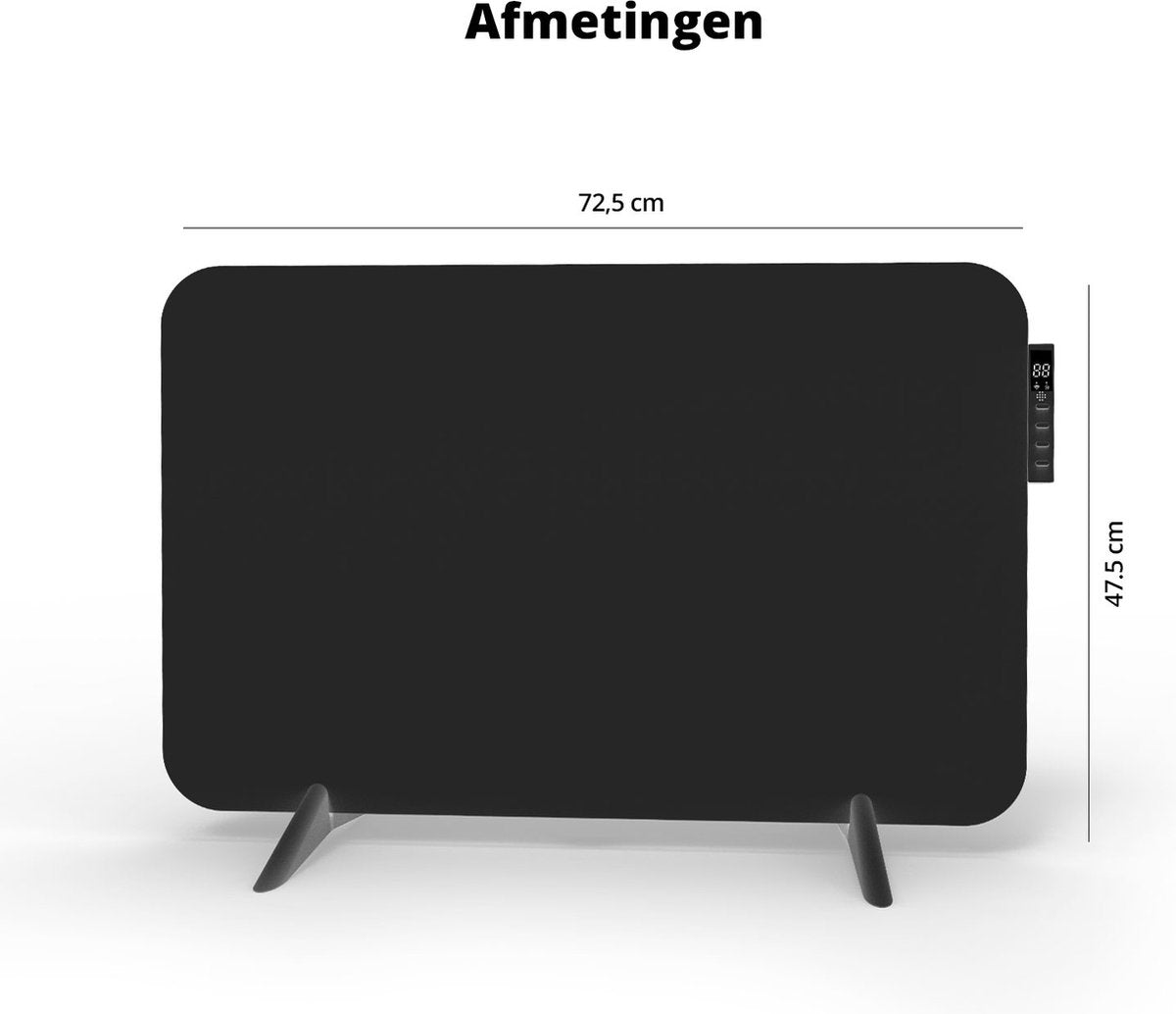 FlinQ - Smart Heating Panel - Infrarot - 450 W - 12 m² - 72,5 x 2,8 x 47,5 cm - Schwarz