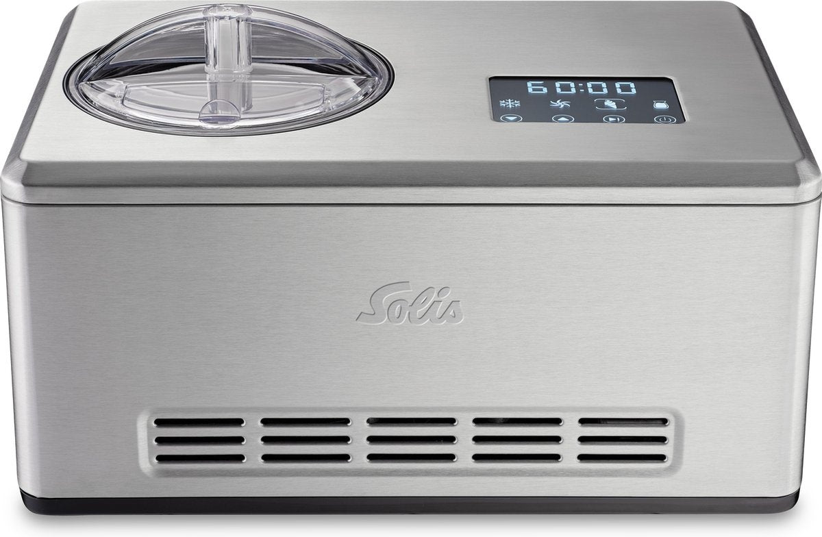 Solis Gelateria Pro Touch Eismaschine - Selbstgefrierend - Für Eis & Joghurt - Edelstahl - Silber