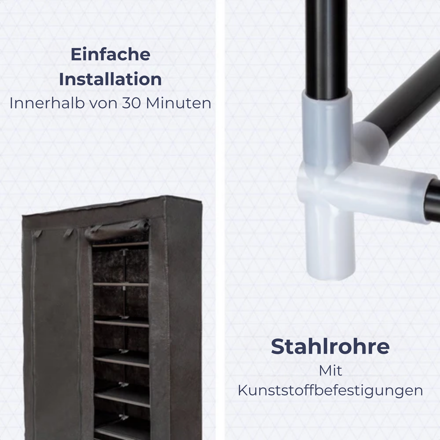 LifeGoods Schuhregal - 7 Schichten - 28 Paar Schuhe - Abschließbar - Schwarz