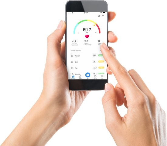 Alpina Smart Scale - mit Körperanalyse: inklusive Fettanteil und BMI - Bluetooth - mit App - Schwarz