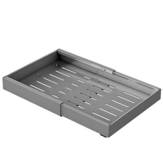 Vivreal Ausziehbares Aufbewahrungsregal – ohne Bohren – Edelstahl – 32–52 cm – Grau