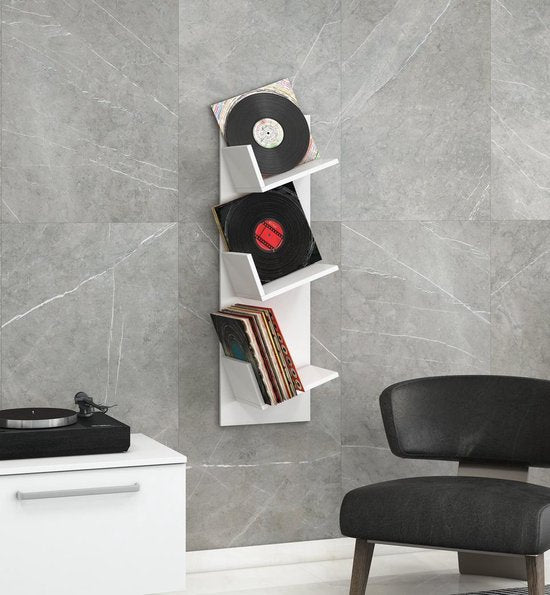 LP-Vinyl-Design-Wandregal/Wandschrank Sulda, weiß