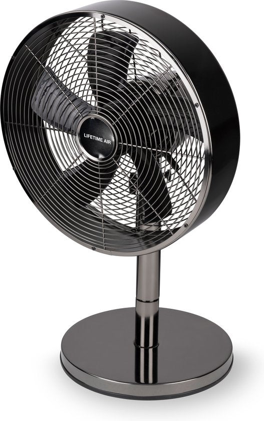 Lifetime Air Tischventilator - 230V - Tischventilator 30CM - 3 Geschwindigkeiten - Oszillationsfunktion - Neigbar - Schwarz